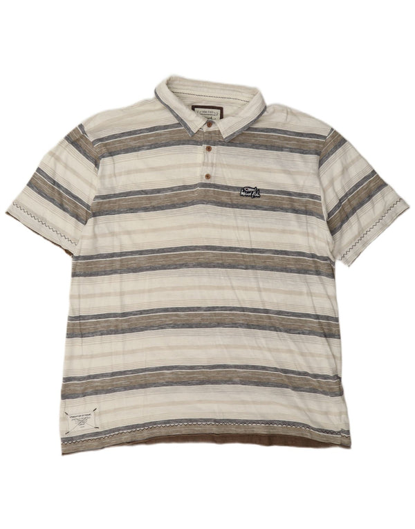 Polo da uomo Weird Fish XL in cotone a righe multicolore