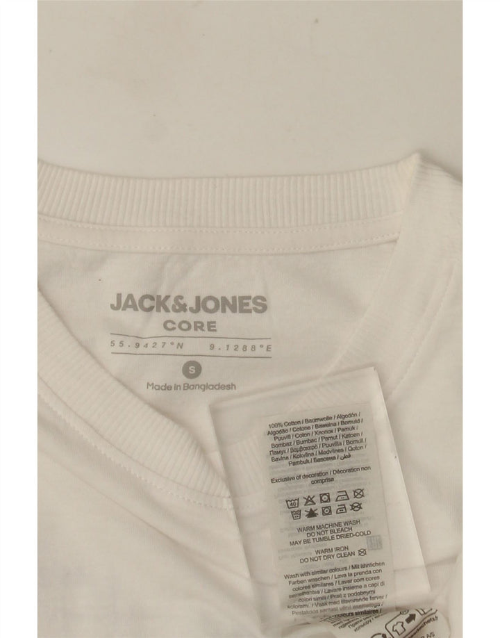 T-shirt grafica da uomo Jack & Jones Top piccola in cotone bianco