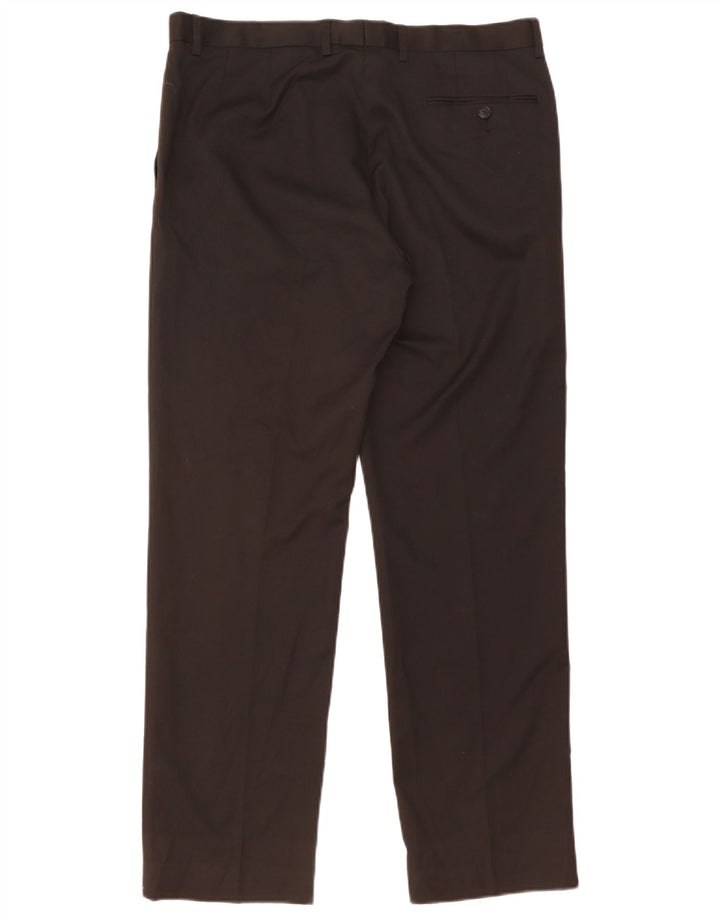 Pantaloni da abito regolari da uomo Marks & Spencer W36 L25 poliestere nero