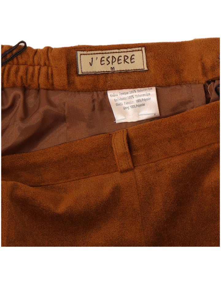 Gonna dritta in velluto da donna vintage media W28 poliestere marrone