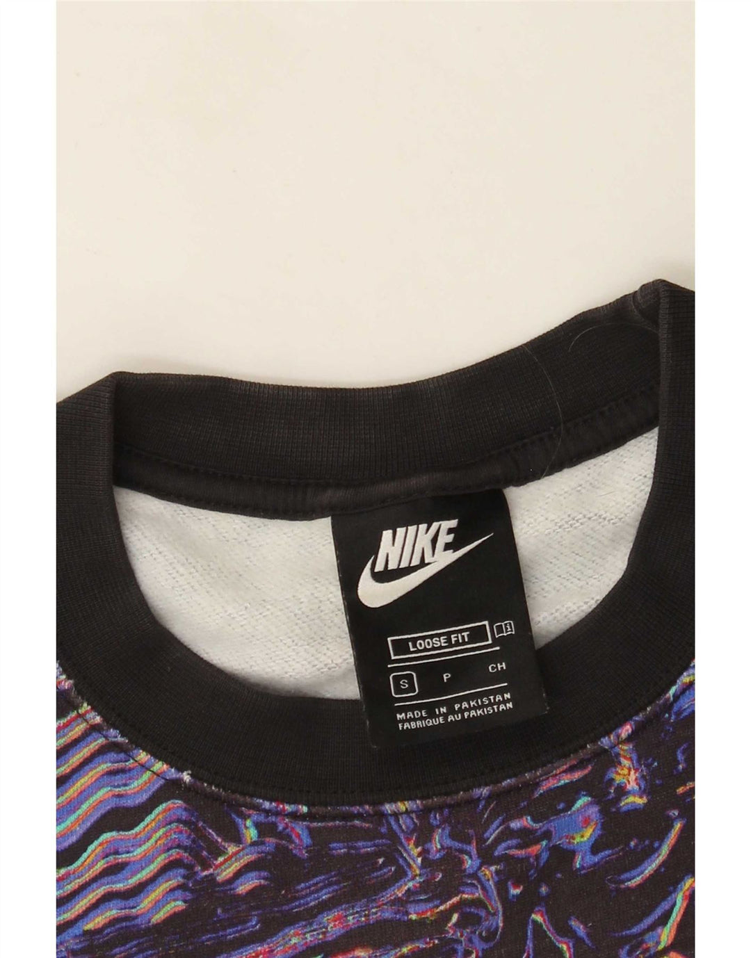 Felpa Nike da uomo con motivo astratto, maglione piccolo, multicolore, sportivo