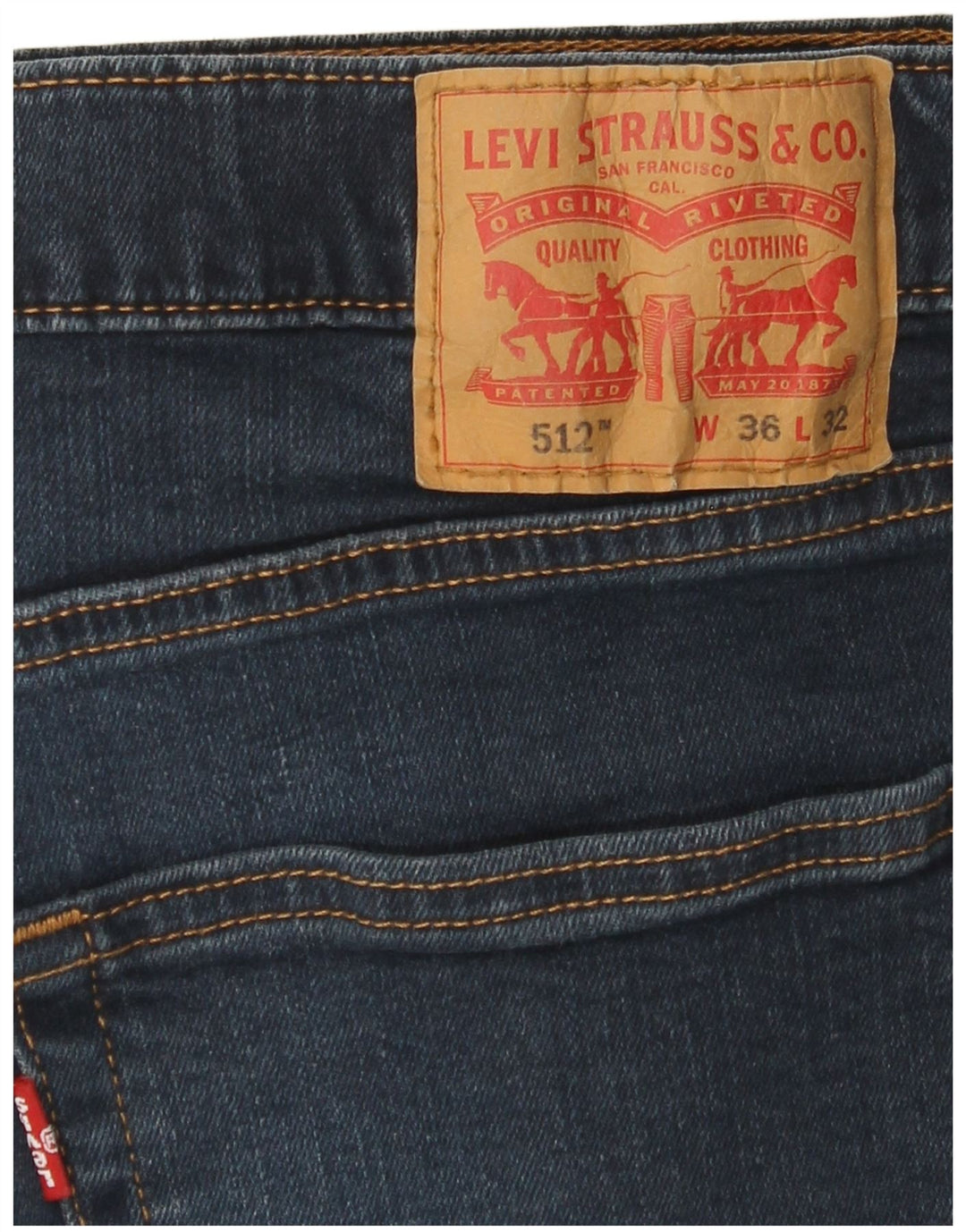 Jeans Levi's da uomo 512 slim affusolati W36 L32 cotone blu navy