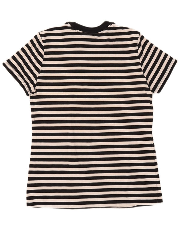 T-shirt grafica da donna NIKE Top UK 12 cotone a righe nere medie