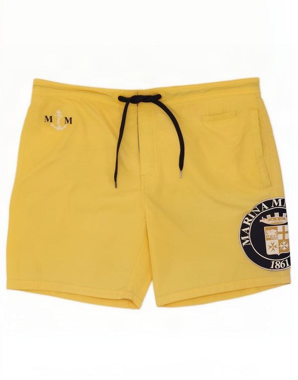 Marina Militare Pantaloncini da bagno grafici da uomo XL Giallo Poliammide