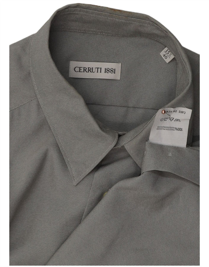Camicia da uomo Cerruti 1881 taglia 40 15 1/2 poliestere grigio medio