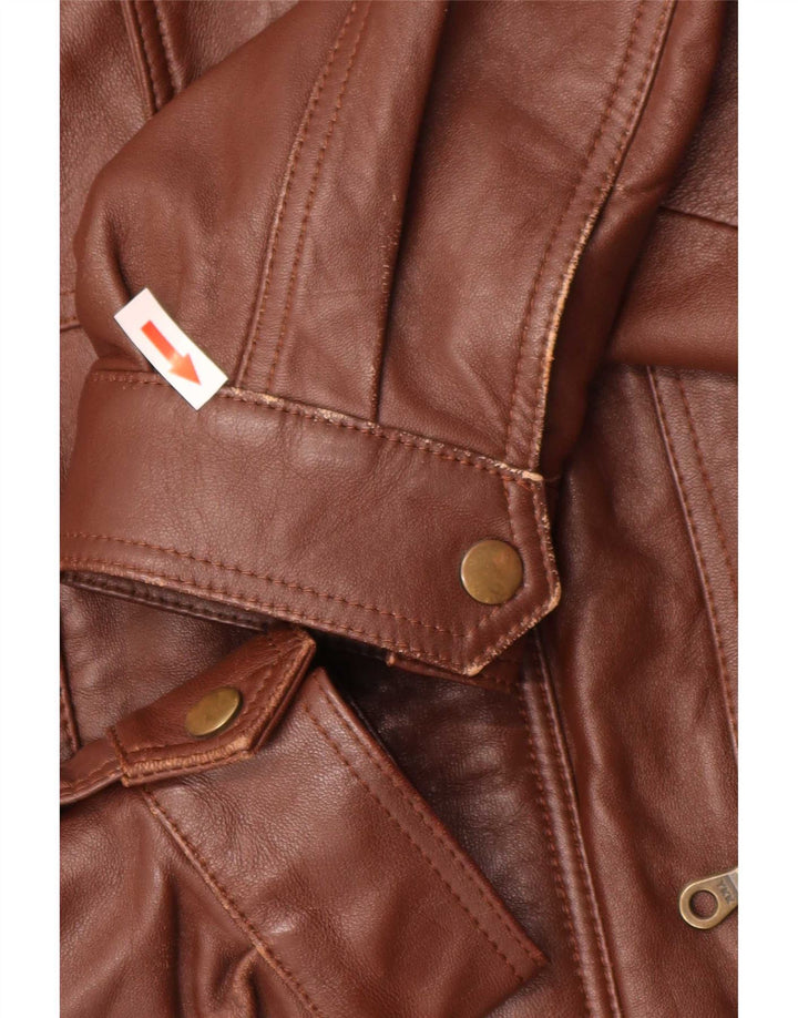 Giacca in pelle vintage da uomo UK 40 grande marrone
