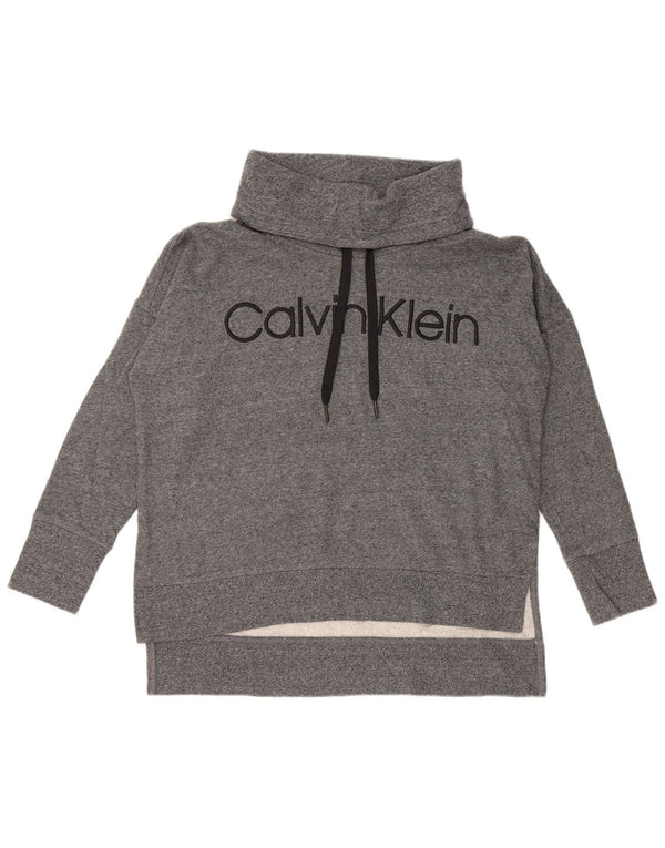 CALVIN KLEIN Felpa con grafica oversize da donna UK 14 Grigio medio