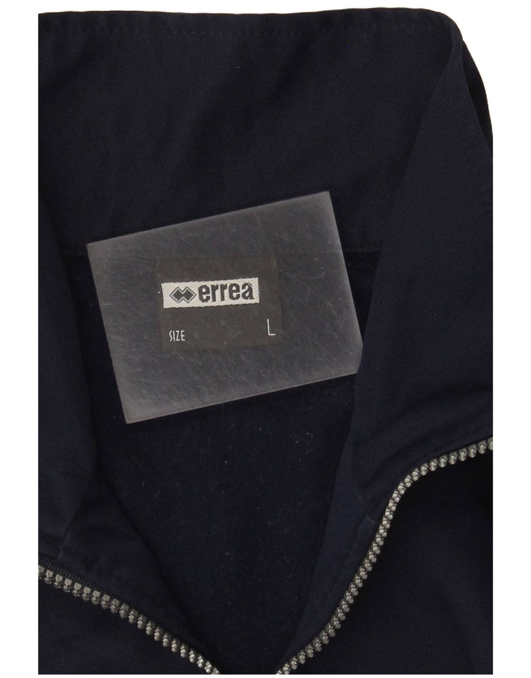 Errea Felpa da uomo con collo con zip, maglione grande, blu navy, in poliestere