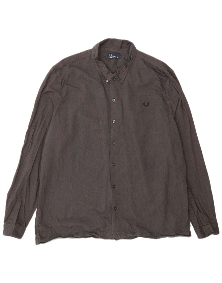 Camicia da uomo Fred Perry 2XL in cotone grigio