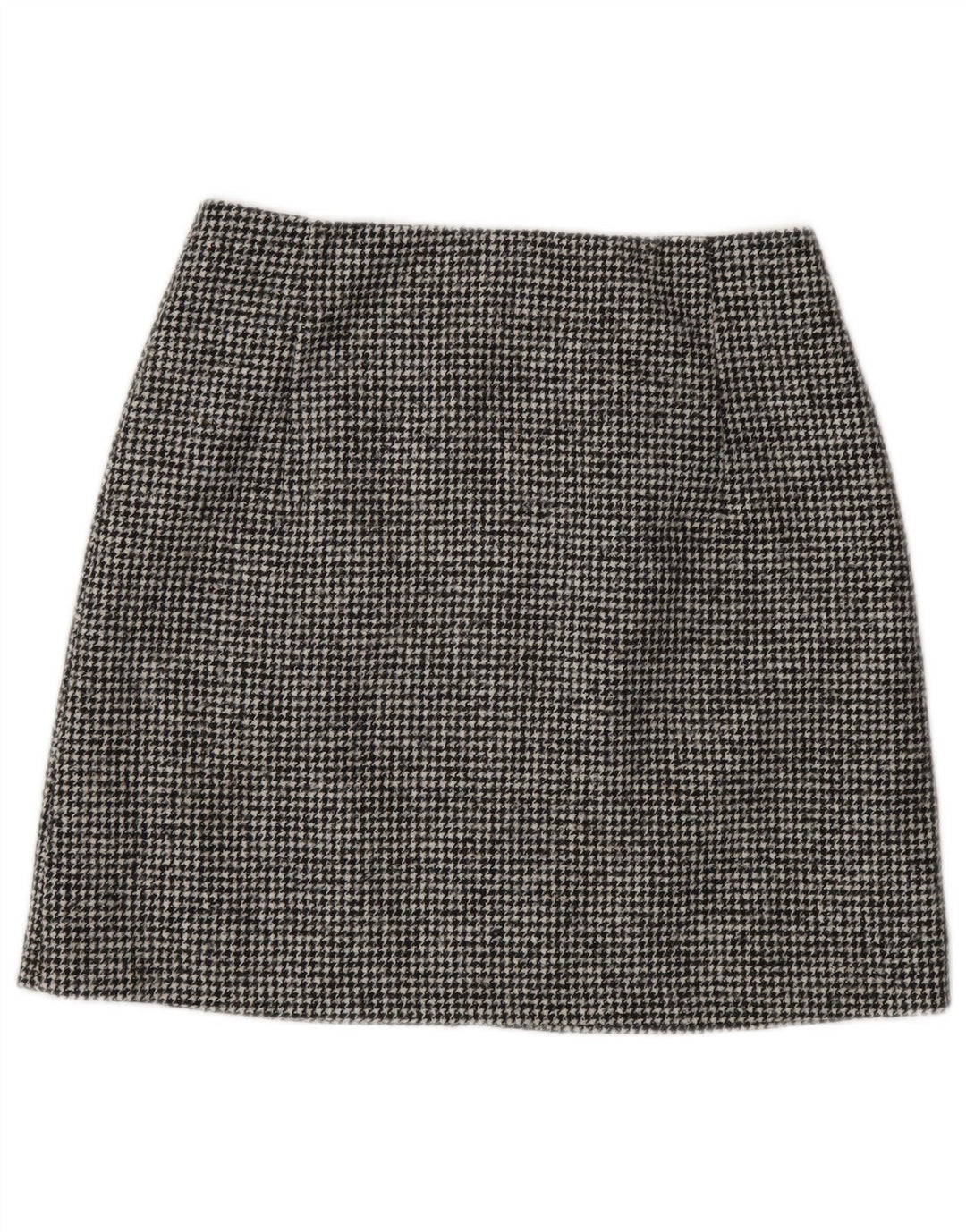 Minigonna da donna Massimo Dutti piccola W26 in lana pied de poule nera