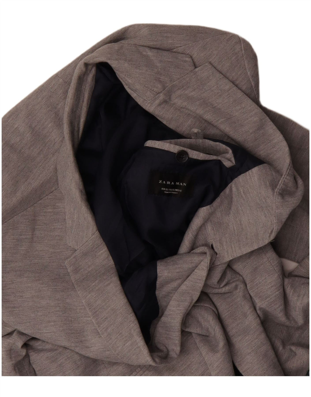 Giacca blazer da uomo a 2 bottoni Zara UK 42 XL poliestere grigio