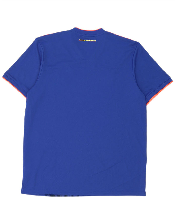 T-shirt grafica Adidas Climalite da uomo, grande, in poliestere geometrico blu