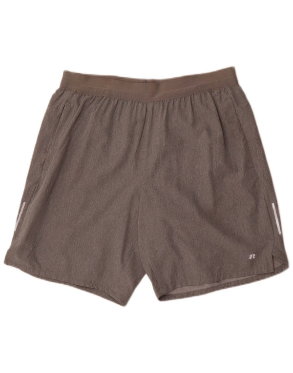 Pantaloncini sportivi da uomo Russell Athletic, grandi, in poliestere grigio