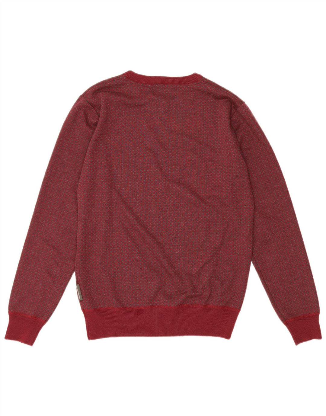 Maglione maglione girocollo da uomo French Connection medio bordeaux maculato