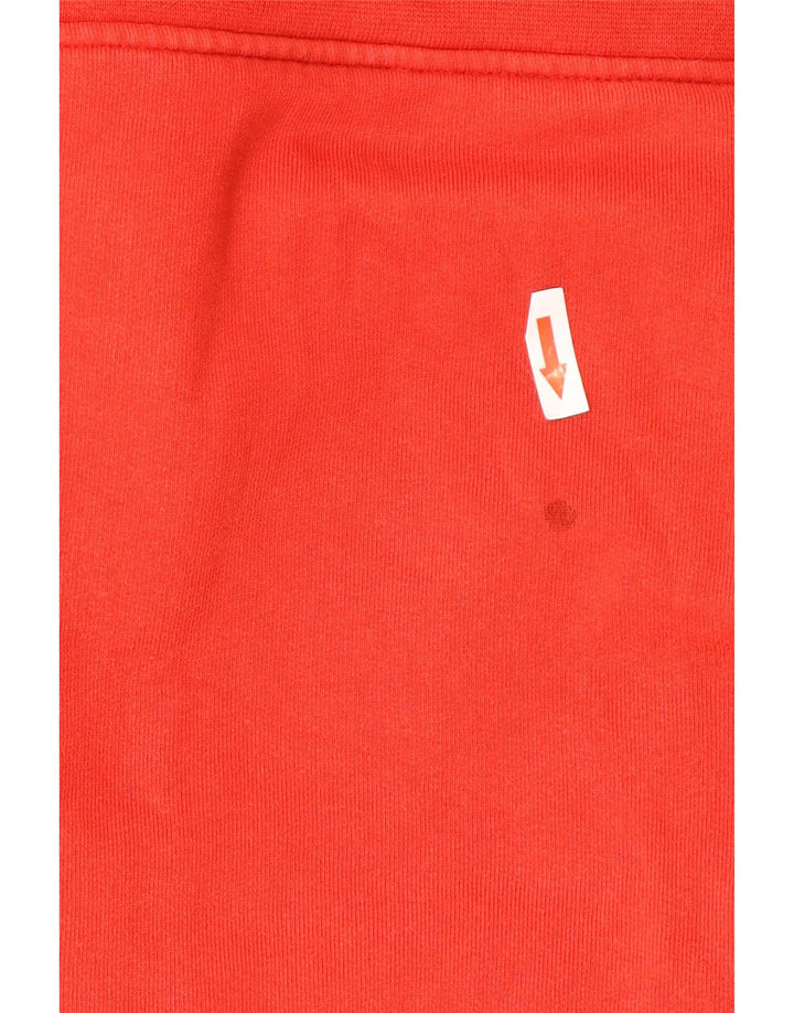 Maglione con cappuccio e zip Adidas da uomo piccolo in cotone rosso