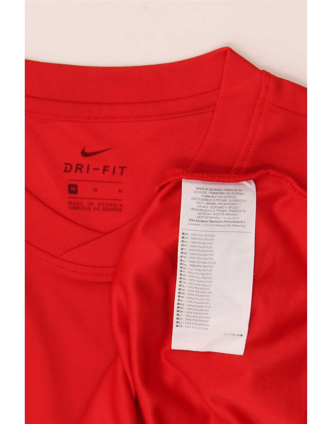 T-shirt Nike Dri Fit da uomo, top in poliestere rosso medio