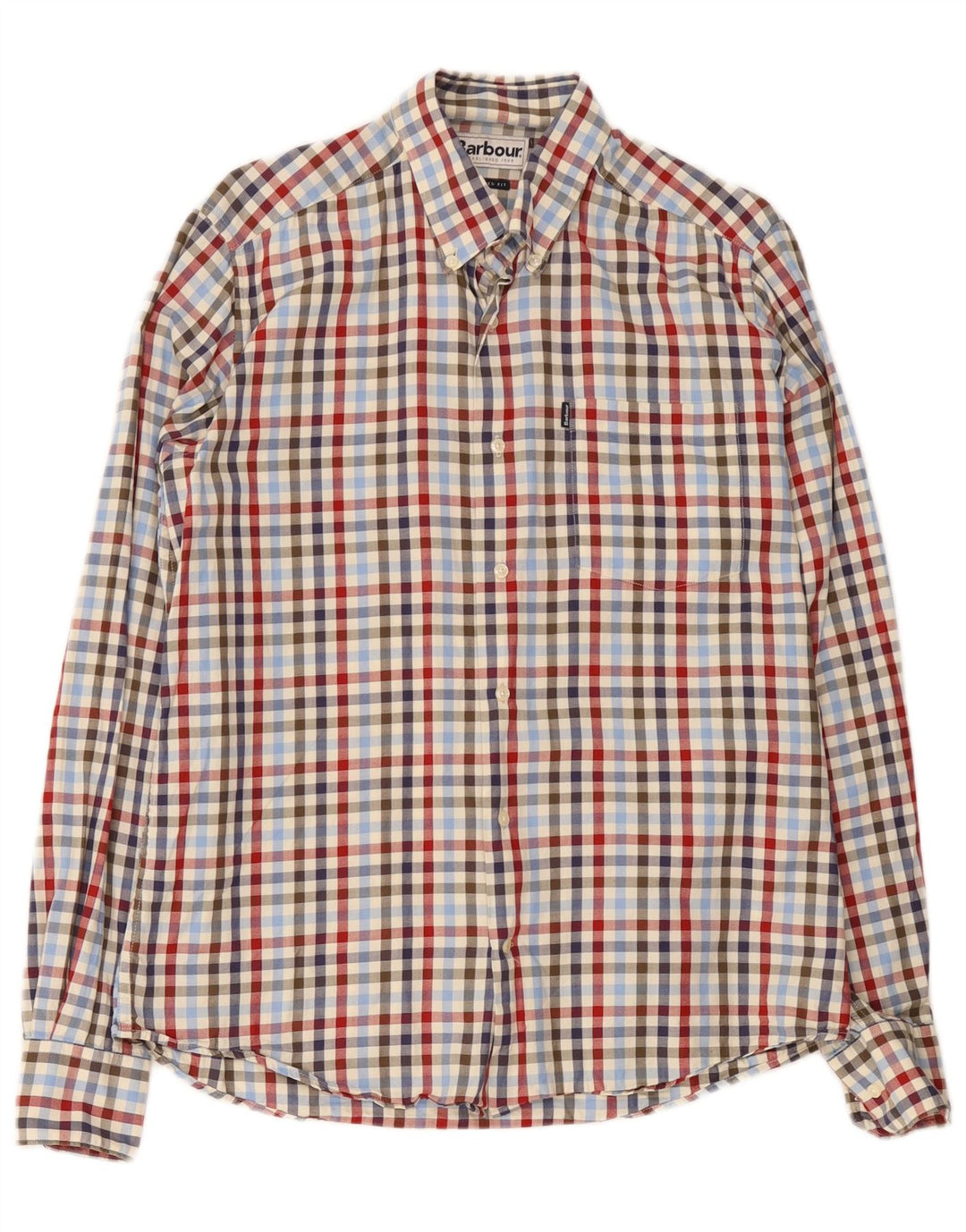 Camicia Barbour da uomo su misura in cotone a quadretti medio multicolore