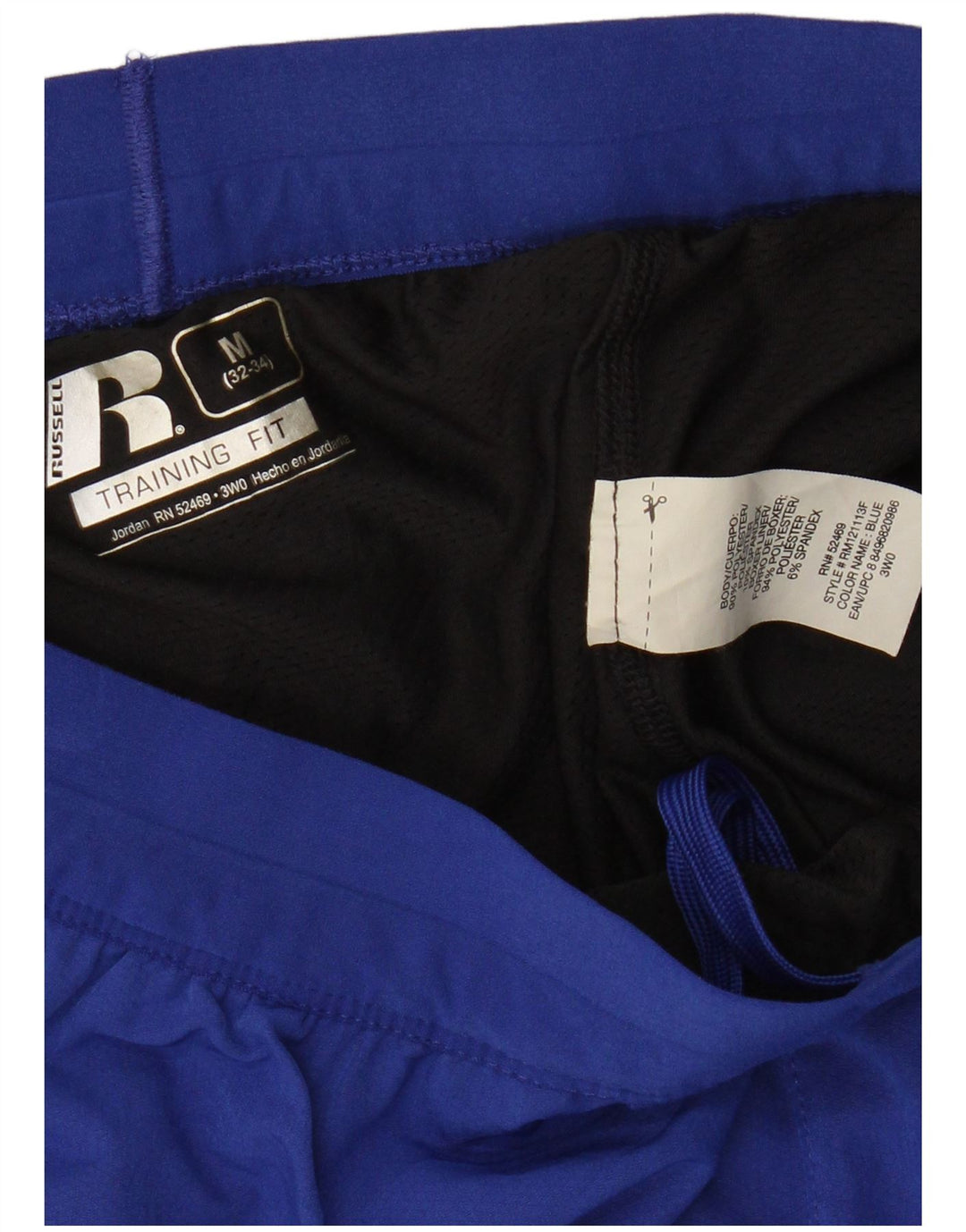 Pantaloncini sportivi da uomo Russell Athletic in poliestere blu medio