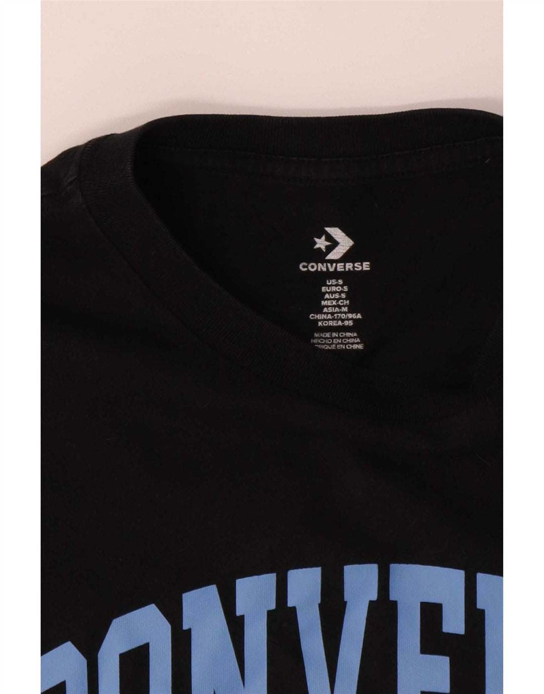 T-shirt grafica da uomo Converse Top piccola in cotone nero