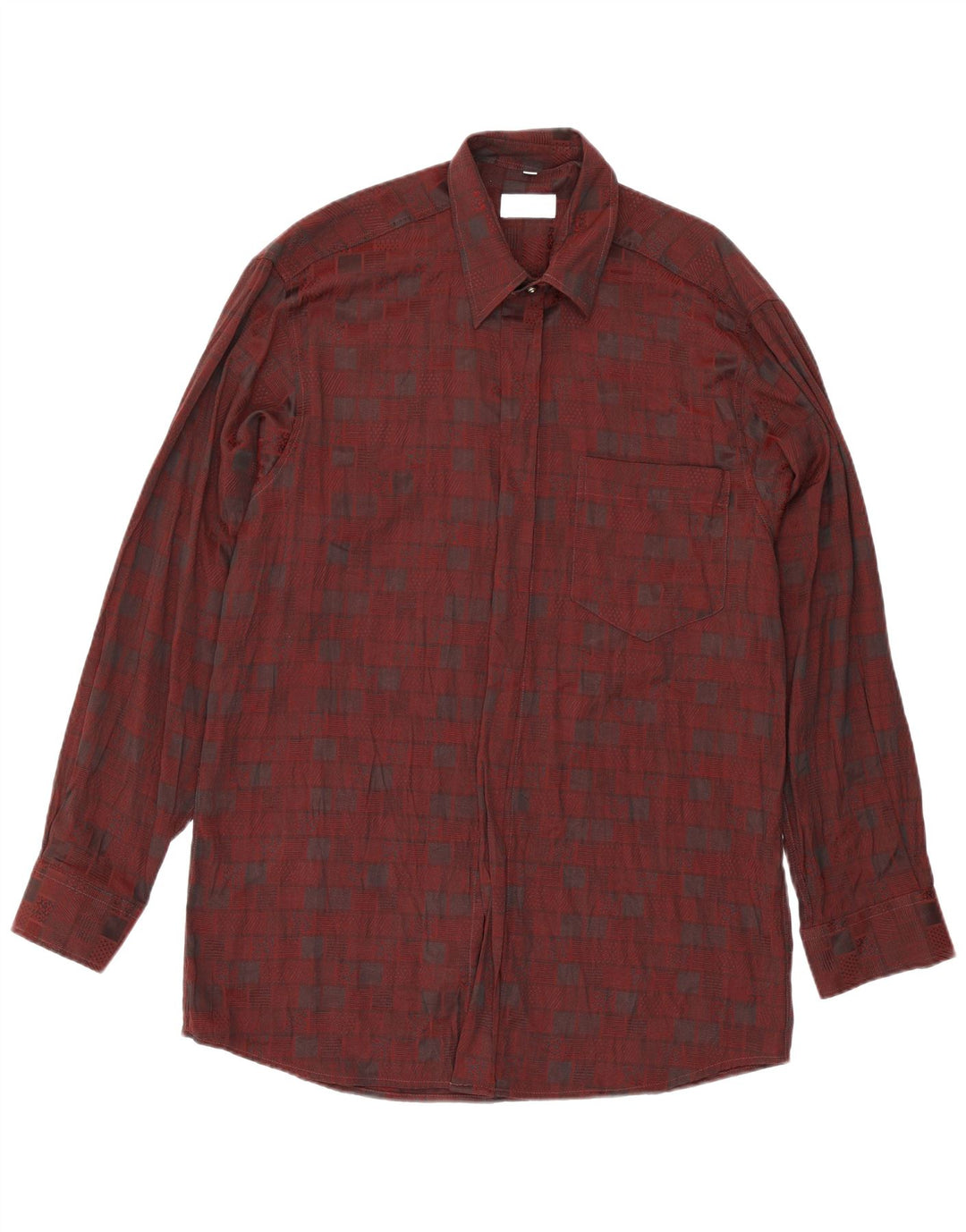 Camicia Canda da uomo taglia 39/40 viscosa geometrica bordeaux media