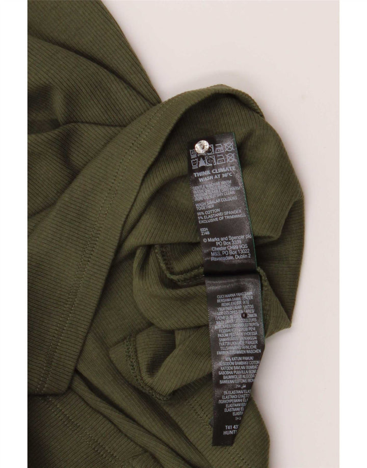 Top monospalla da donna Marks & Spencer UK 12 cotone kaki medio