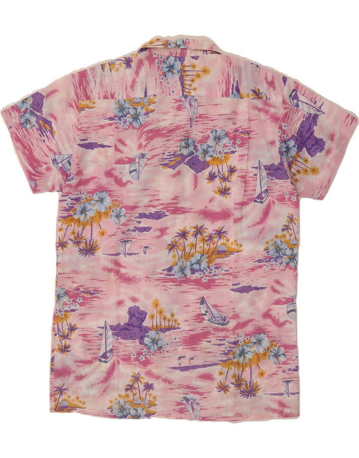 EQUIPMENT Mens Short Sleeve Shirt Medium Pink Floral Polyester Vintage EQUIPMENT and Second-Hand EQUIPMENT from Messina Hembry 