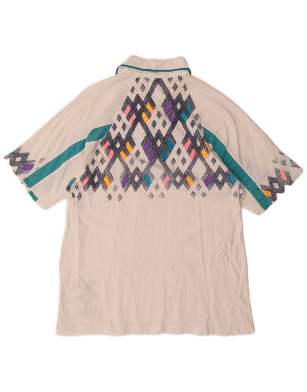 Polo da uomo LOTTO Medium White geometrica