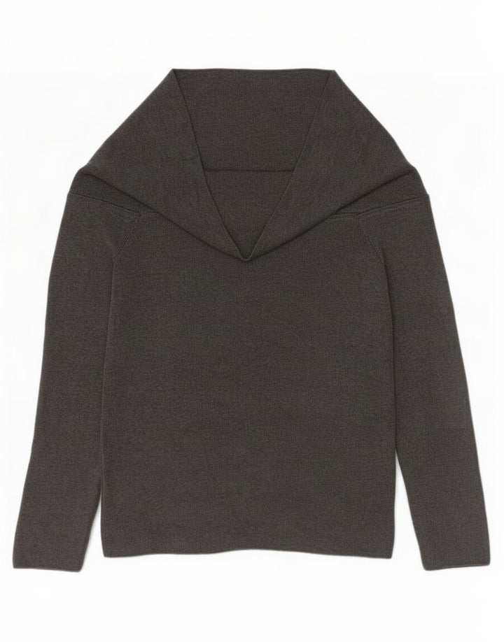 Maglione maglione a collo alto da donna Marks & Spencer UK 12 Viscosa grigio medio