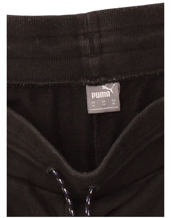 PUMA Mens Tracksuit Trousers Joggers XL  Black Colourblock
