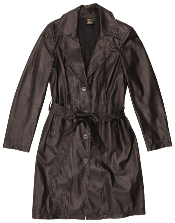 Cappotto in pelle da donna Madeleine UK 10 Piccolo in pelle nera