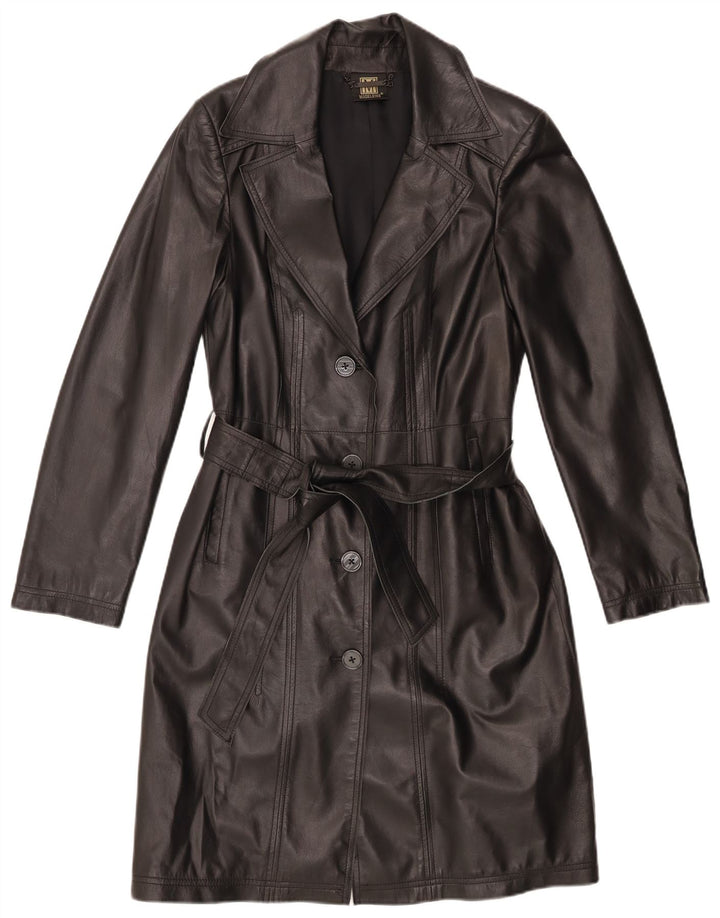 Cappotto in pelle da donna Madeleine UK 10 Piccolo in pelle nera