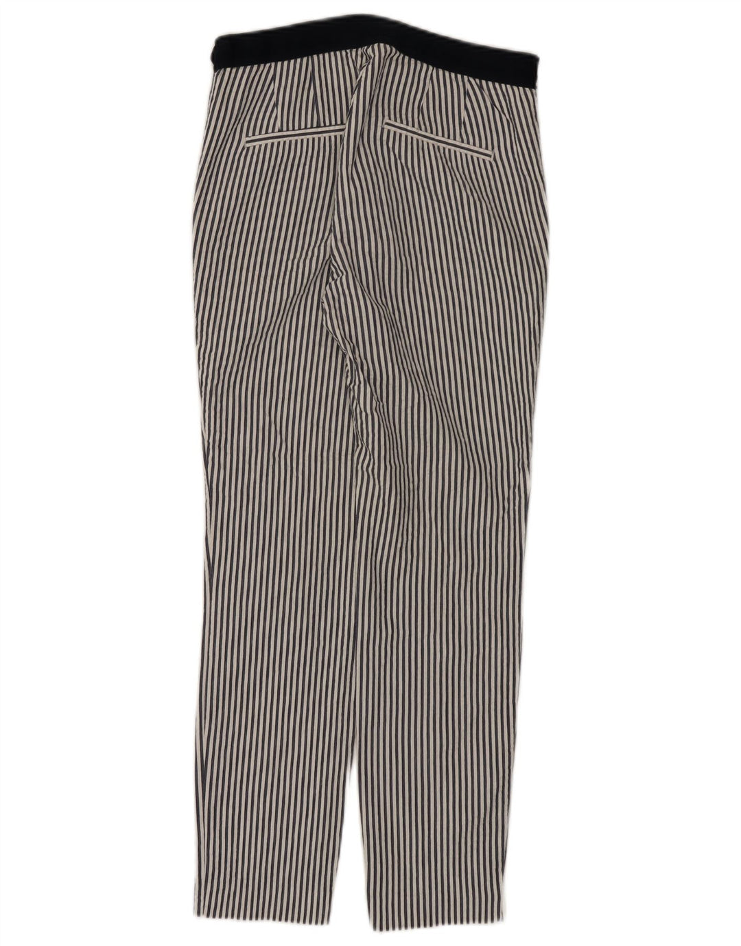 Pantaloni chino slim da donna ZARA piccoli W26 L27 cotone a righe bianche