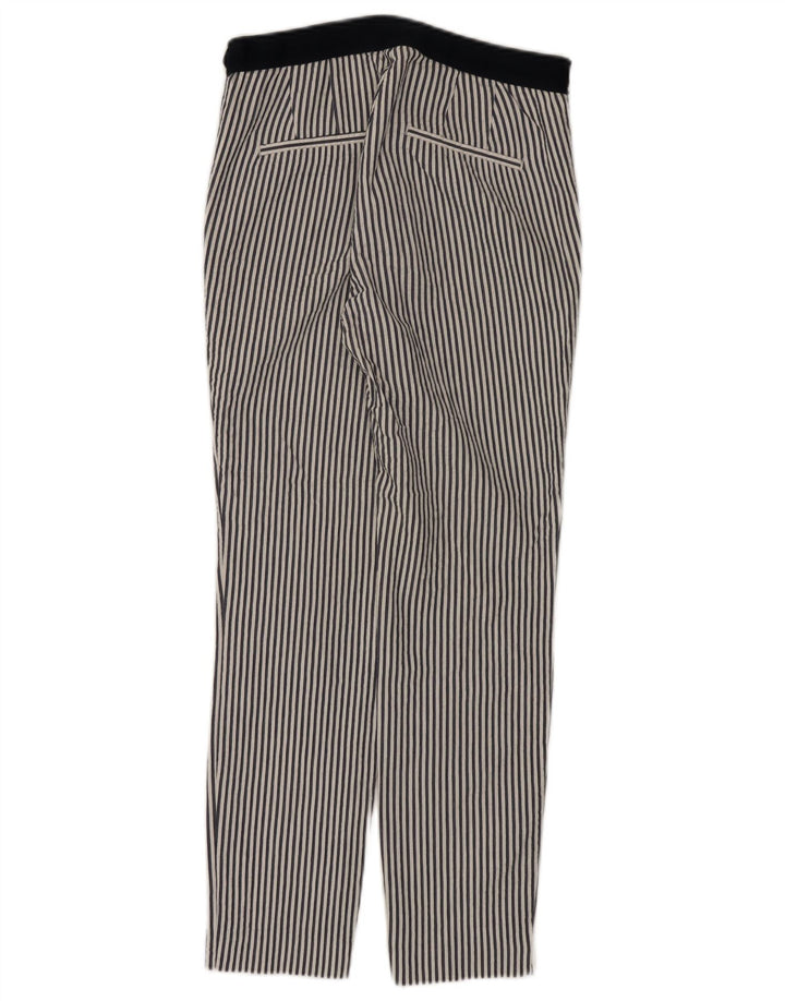 Pantaloni chino slim da donna ZARA piccoli W26 L27 cotone a righe bianche