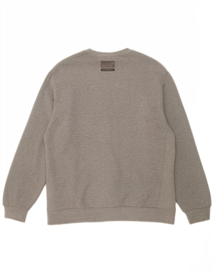 Felpa oversize con grafica da donna Superdry, maglione UK 14, cotone grigio grande
