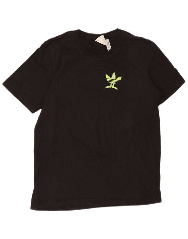 ADIDAS Mens Graphic T-Shirt Top Medium Black Cotton