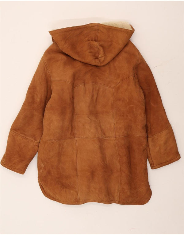 Montgomery da donna vintage in montone con cappuccio IT 44 Marrone medio