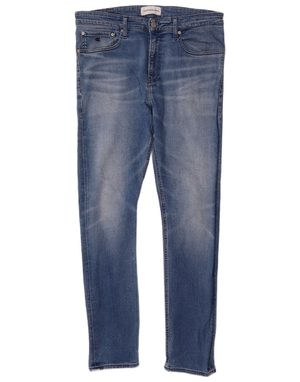 Jeans skinny da uomo Calvin Klein W34 L32 cotone blu