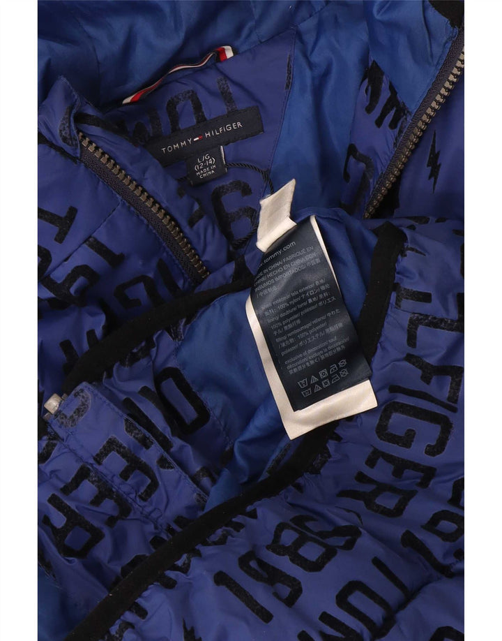 Giacca imbottita con grafica Tommy Hilfiger per ragazzi 12-13 anni, grande blu