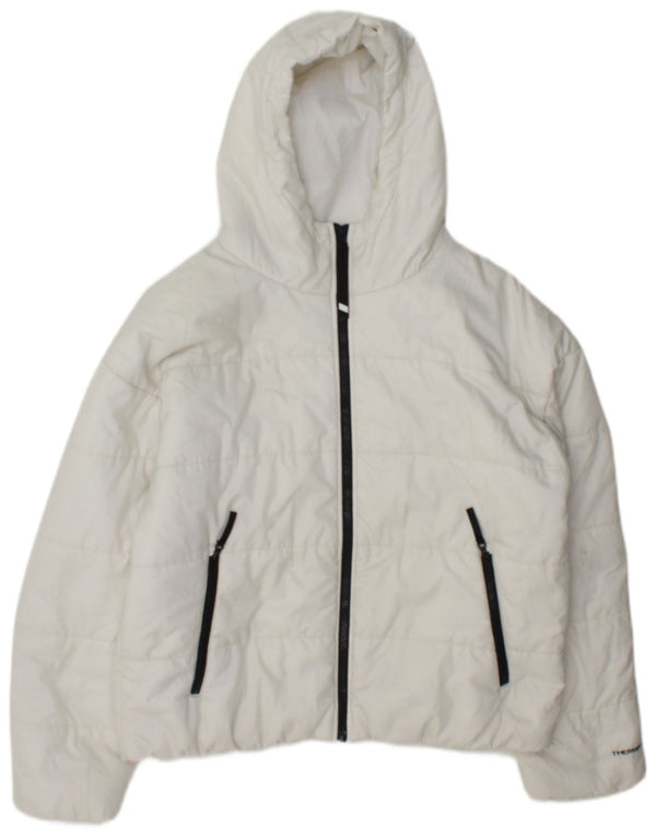 Giacca imbottita con cappuccio Nike Therma-Fit Graphic da donna UK 14 Medium White