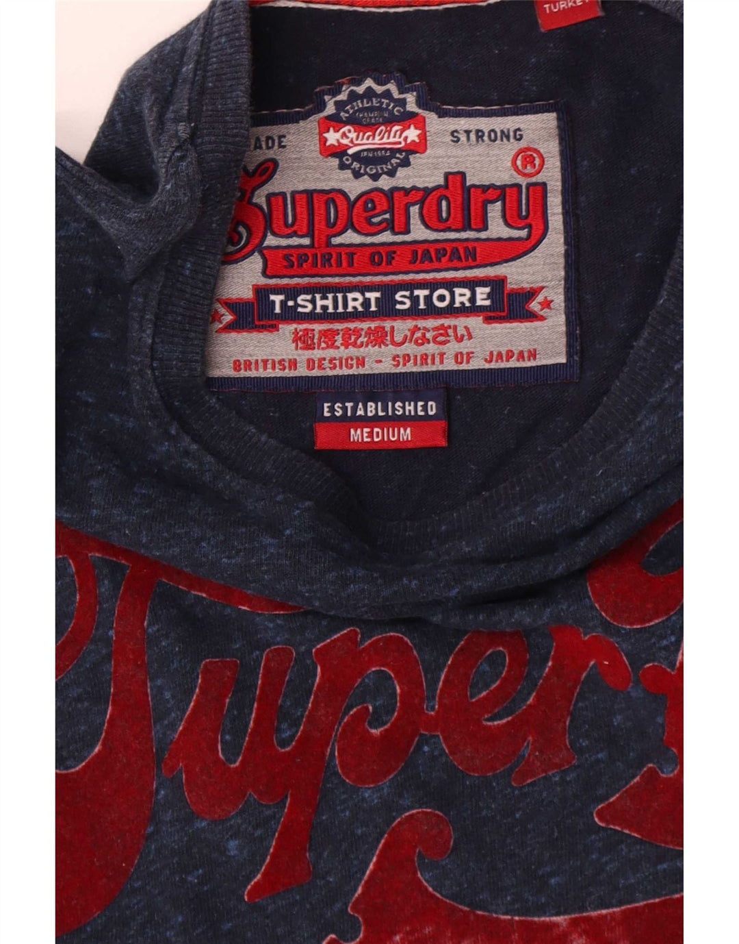 Superdry Top grafico da uomo manica lunga medio blu navy Cotone