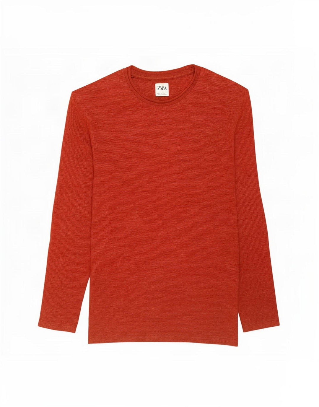 Maglione maglione girocollo da uomo Zara in cotone rosso medio