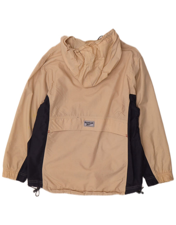 Giacca antipioggia Reebok da donna con cappuccio pullover UK 12 Beige medio Colorblock