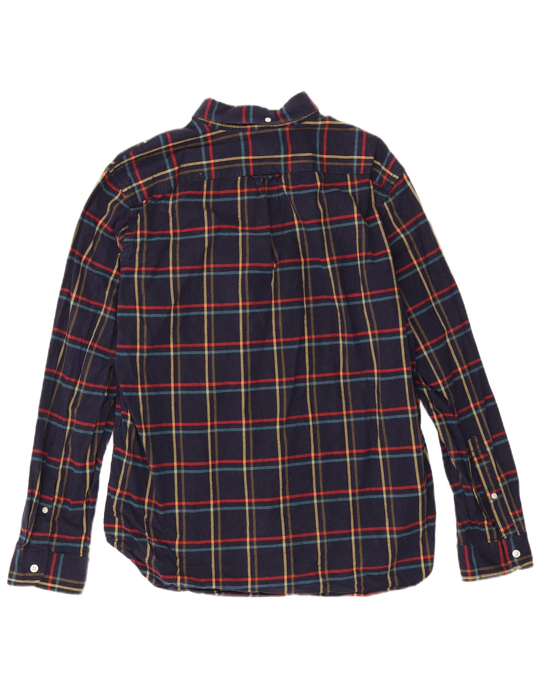 J. Crew Camicia da uomo in flanella di cotone a quadri blu navy grande