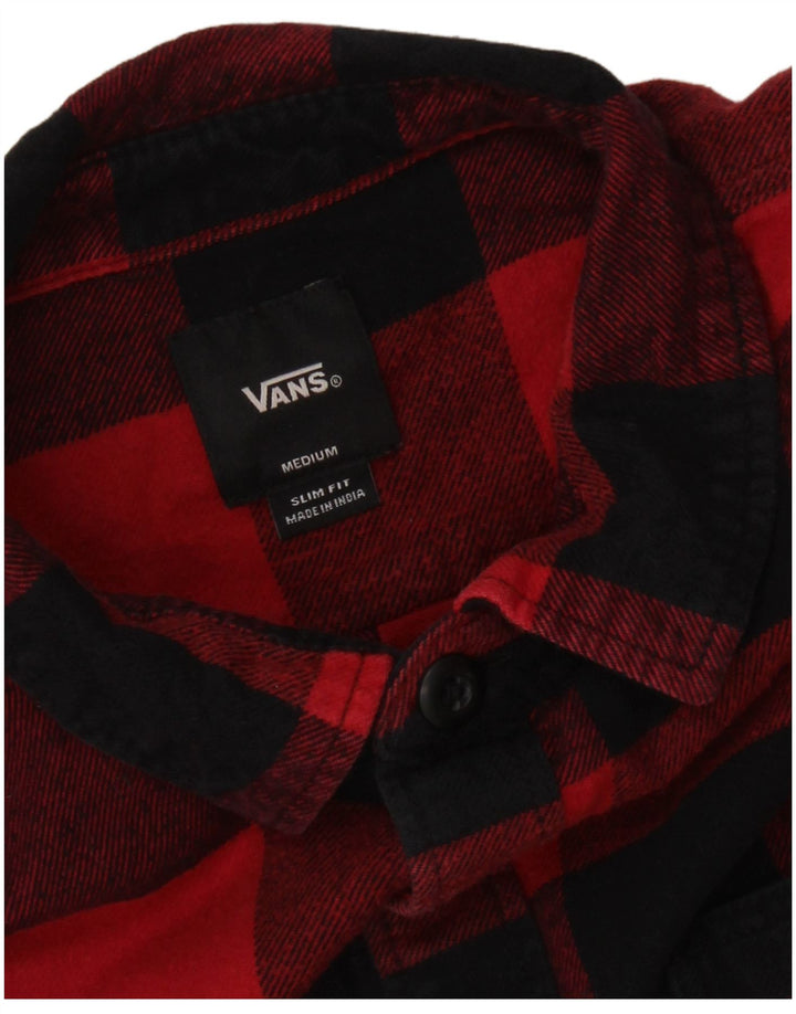 Camicia Vans da uomo slim fit in flanella a quadretti rosso medio
