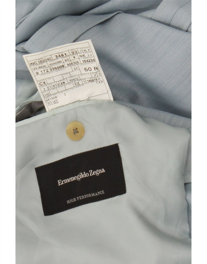 Giacca Blazer da Uomo a 3 Bottoni Ermenegildo Zegna IT 50 Large Blu Lana