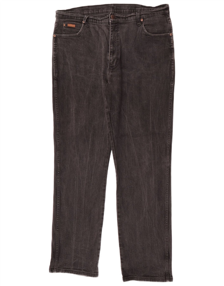 Jeans dritti elasticizzati Texas da uomo Wrangler W38 L34 cotone grigio