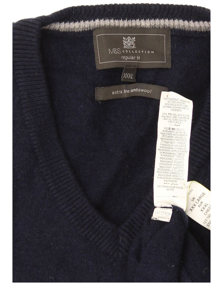 Canotta da uomo Marks & Spencer 2XL Lana blu navy