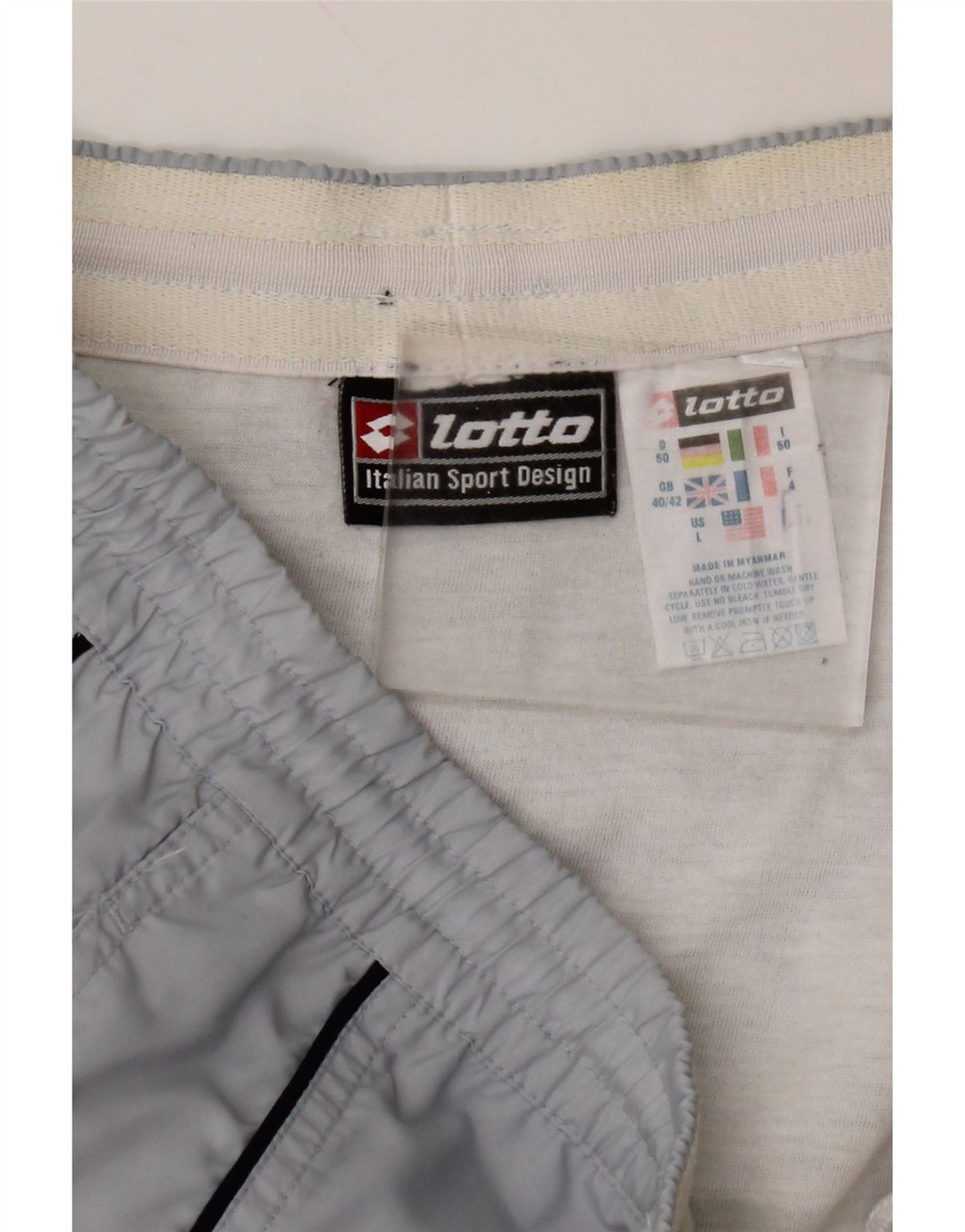 Pantaloncini sportivi da uomo LOTTO grandi in poliestere grigio