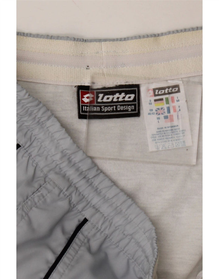 Pantaloncini sportivi da uomo LOTTO grandi in poliestere grigio