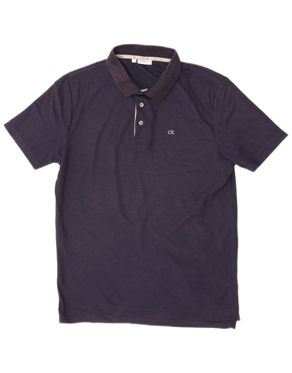 CALVIN KLEIN Polo da uomo in cotone medio blu navy